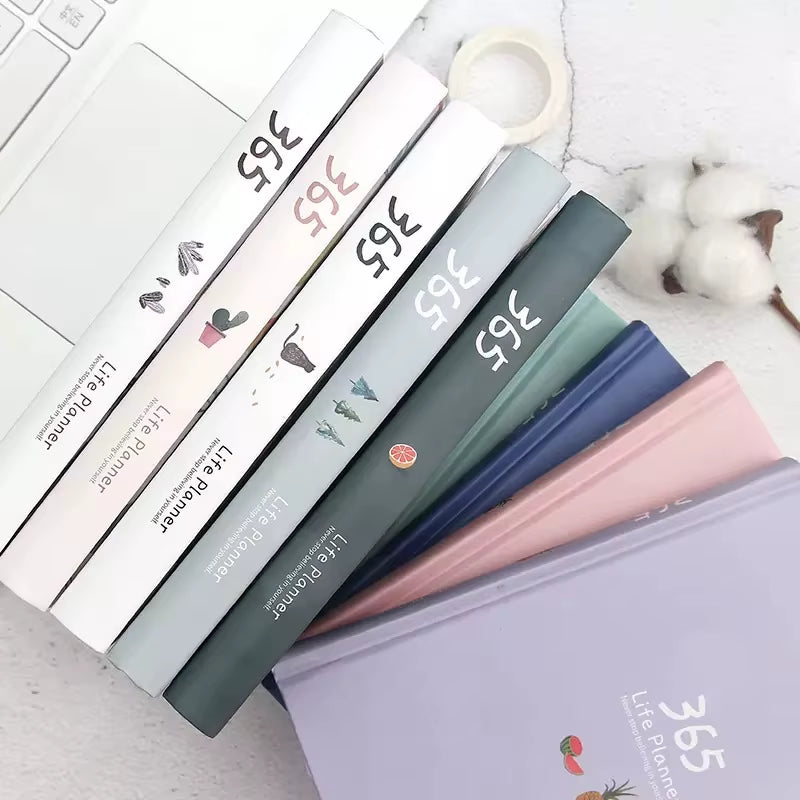 Cute Solid Color Magnetic Buckle Design 365 Day Weekly Plan Diary Planner Notebooks A6 Journals School Supplies Stationery Gift