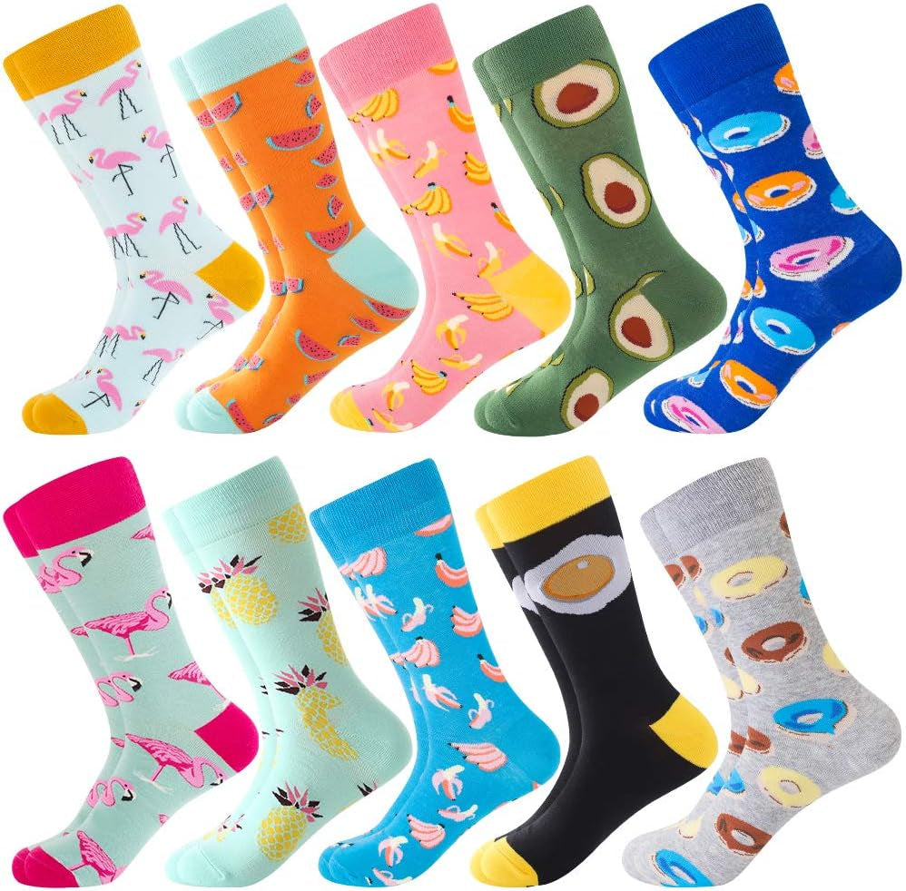 Funny Socks for Men & Women ,Fun Socks ,Crazy Colorful Cool Novelty Cute Dress Socks ,Food Animal Space Socks