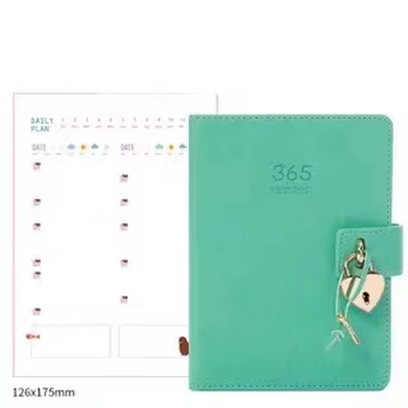 Cute Solid Color Magnetic Buckle Design 365 Day Weekly Plan Diary Planner Notebooks A6 Journals School Supplies Stationery Gift