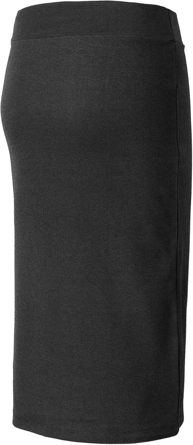 Women'S Elastic Waist Stretch Bodycon Midi Pencil Skirt