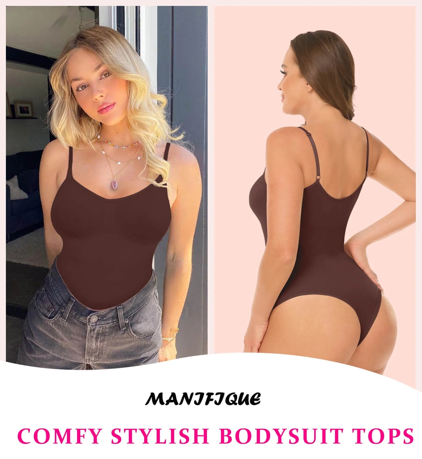 2 Packs Women Shapewear Tummy Control Bodysuit Seamless Sculpting Snatched Waist Body Suit Thong