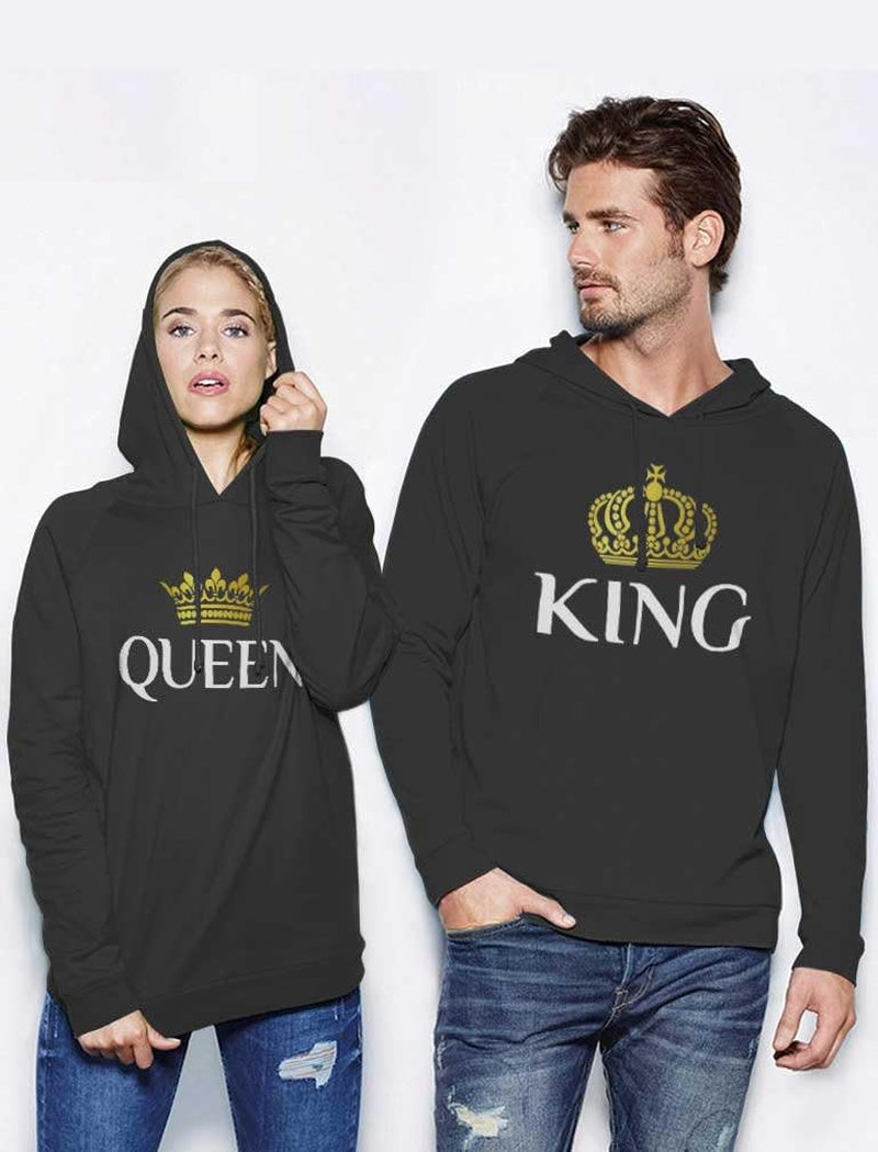 KING & QUEEN Matching Couple Hoodie Set Valentine'S Day Gift His & Hers Hoodies