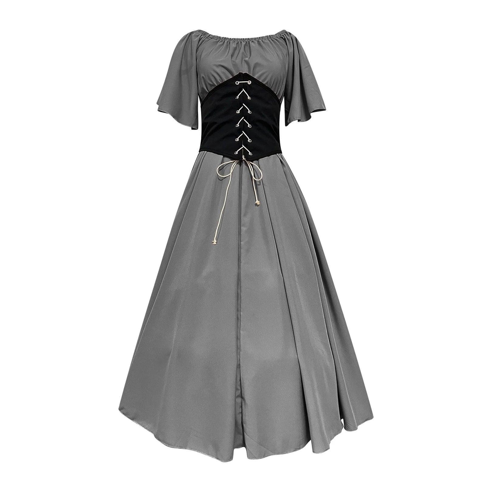 Womens Renaissance Faire Dresses Medieval Irish Traditional plus Size Dresses Ruffle over Dress Corset Retro Cosplay Gown